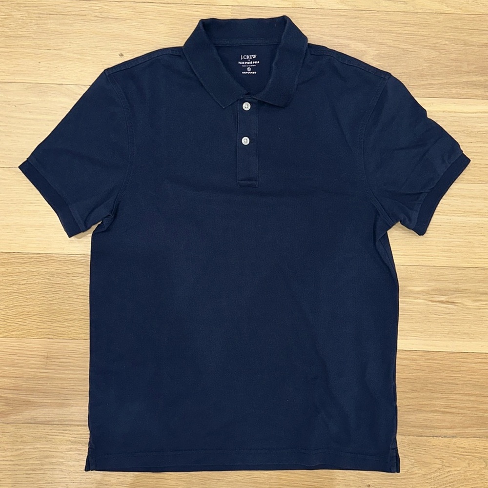 J. Crew Blue Polo Shirt Classic Knit Design